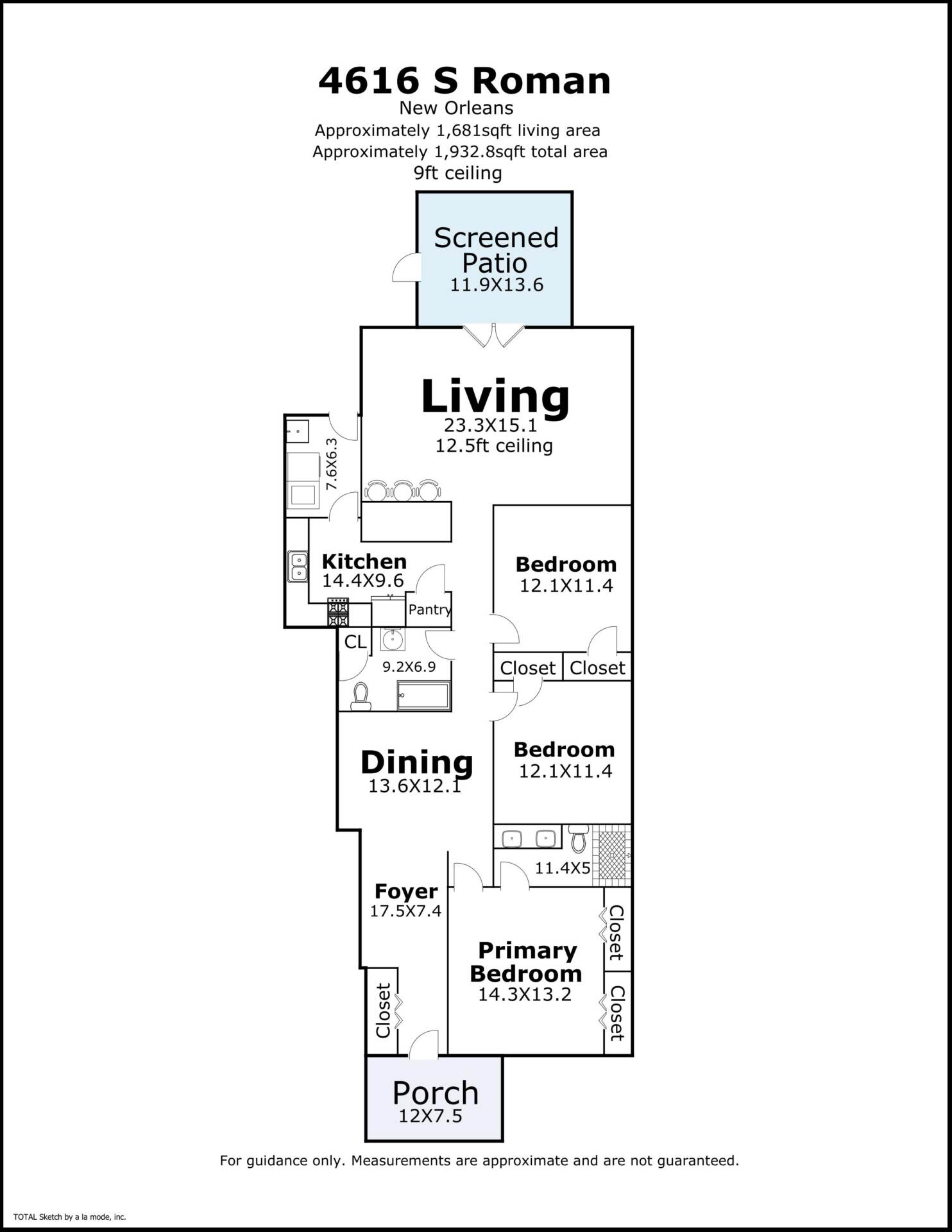 4616 S Roman St Broadmoor cottage floorplan